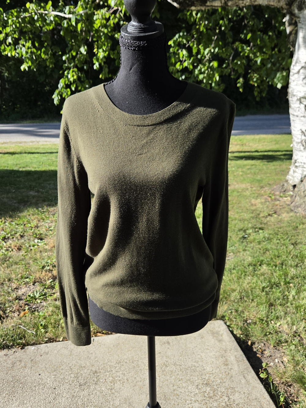 Banana Republic Forever Sweater Olive Green Crewneck Sweater